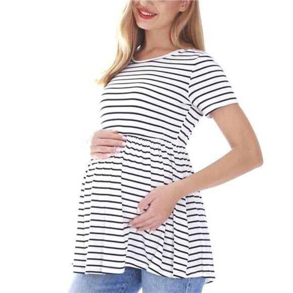 Women's Short Sleeve Maternity Shirts  3-Pack - Picture 5 of 7